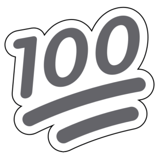 100 One-Hundred Emoji Sticker (Grey)